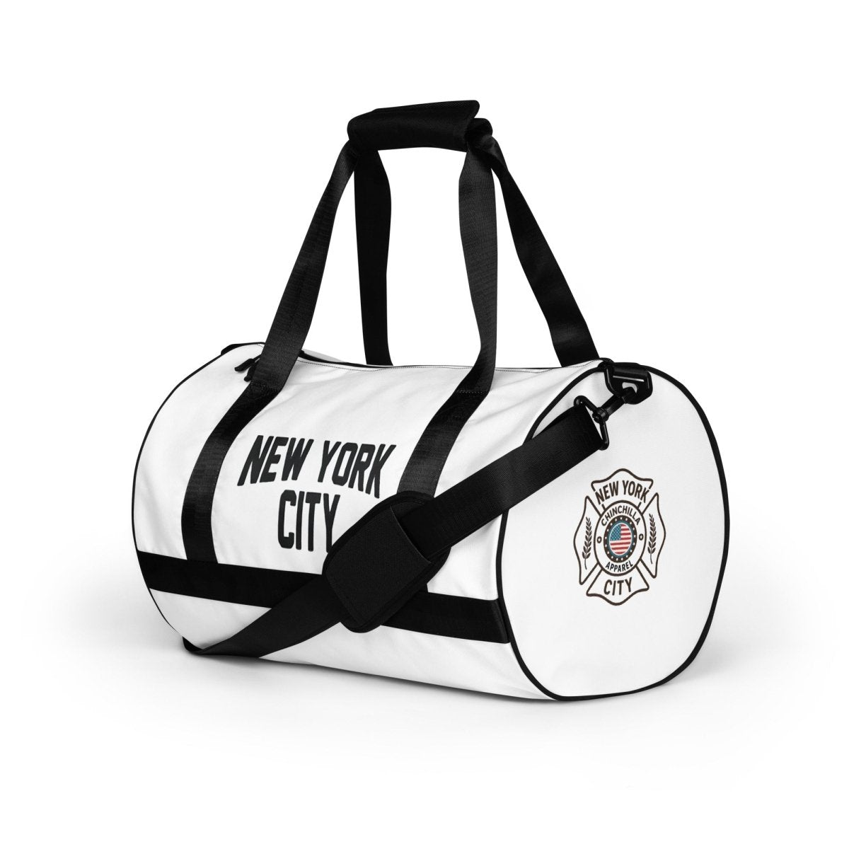 New York City Duffel Gym Bag (White) - Chinchilla Choons